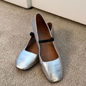 Madewell Metallic Silver Flats